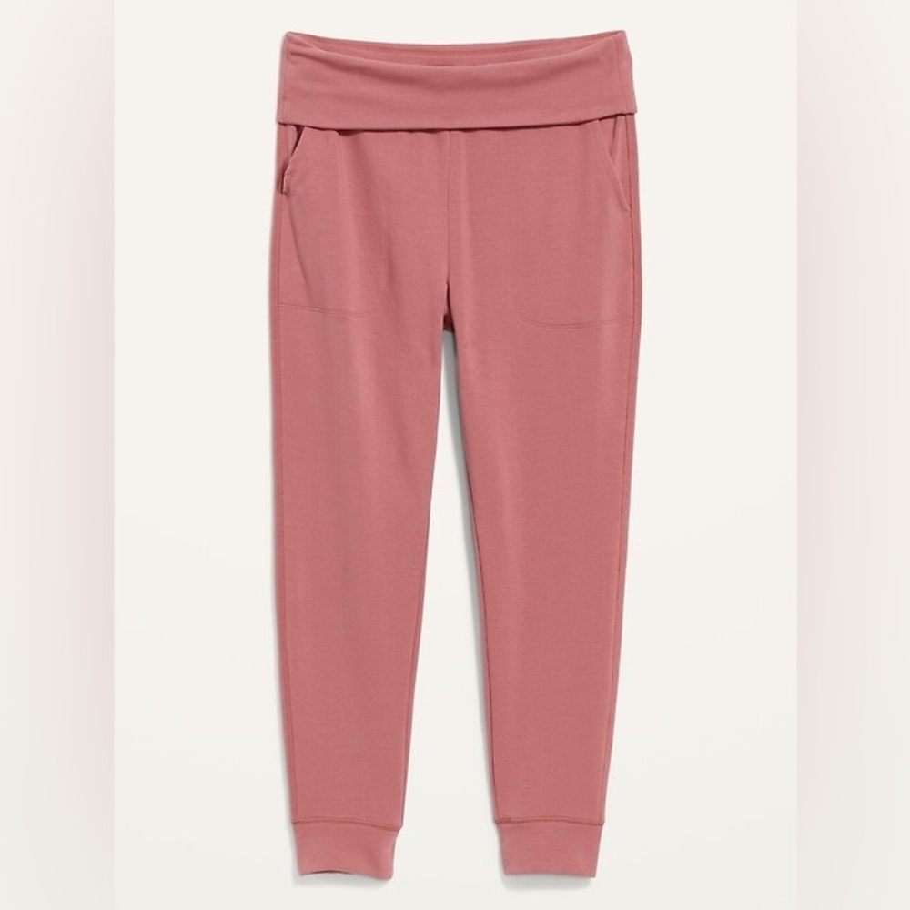 Old Navy Dusty Red Mid-Rise Live-In Super Soft Jogger Sweatpants